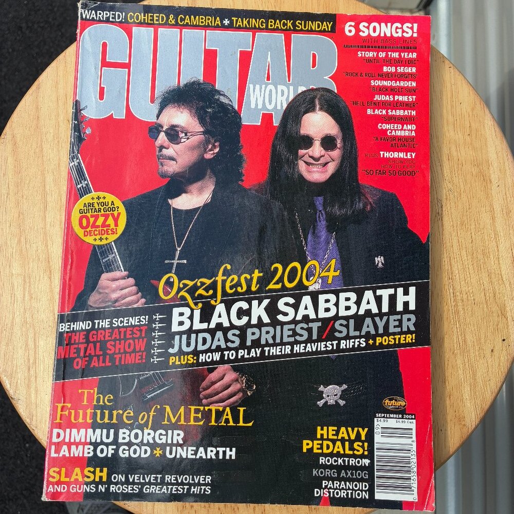 Guitar World Magazine September 2004 Ozzfest 2004 Black Sabbath Judas Priest